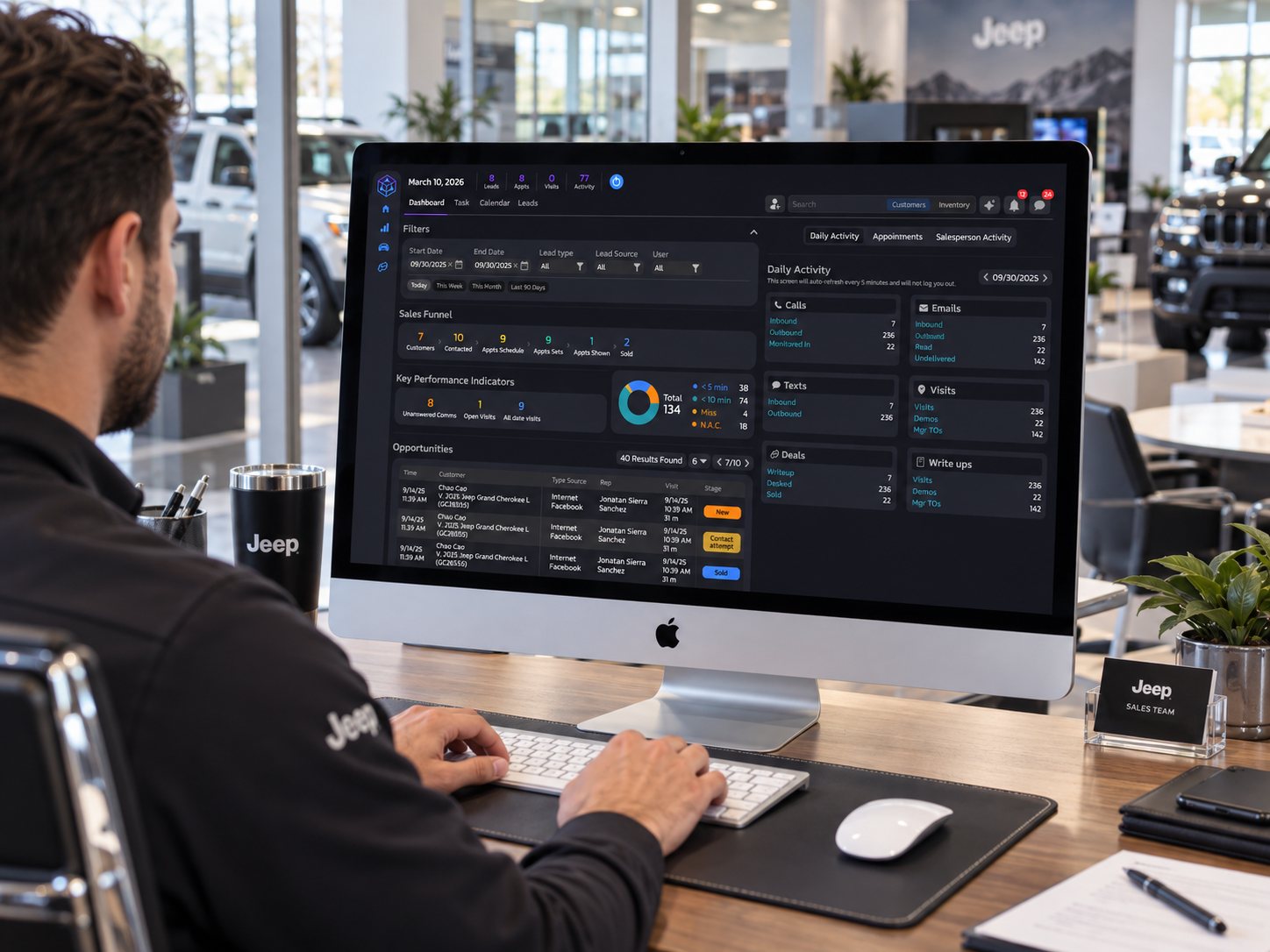 DAIS CRM in use at dealership